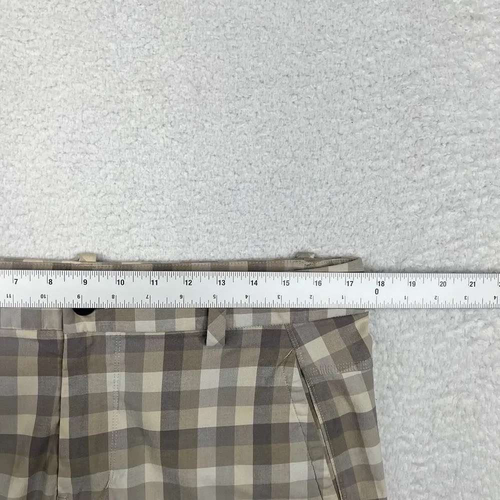 Lululemon Shorts Mens 36 Beige Plaid Chino Golf Performance‎ Casual Outdoors